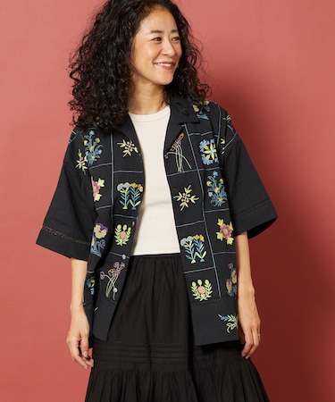 パッチワーク花刺繍シャツ｜フリークスストアの通販｜&mall（アンド 