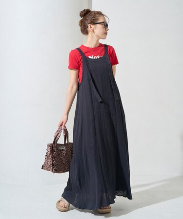 インド ダブルガーゼ ボタン キャミワンピース【限定展開】