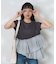 裾フリル ストライプTシャツ