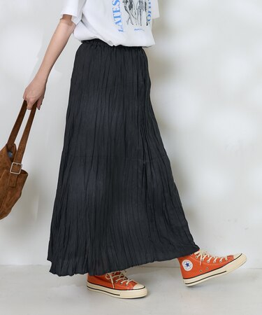 ランダムプリーツ ワッシャースカート