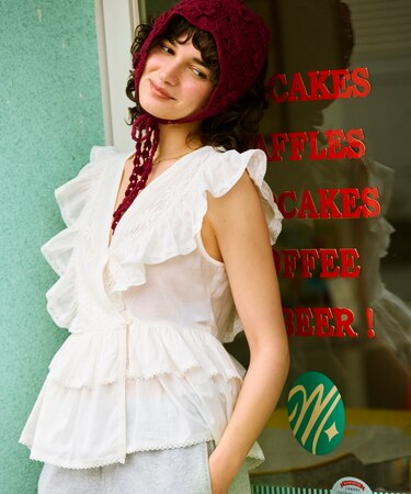 インド ノースリーブ レースフリル カシュクールトップス