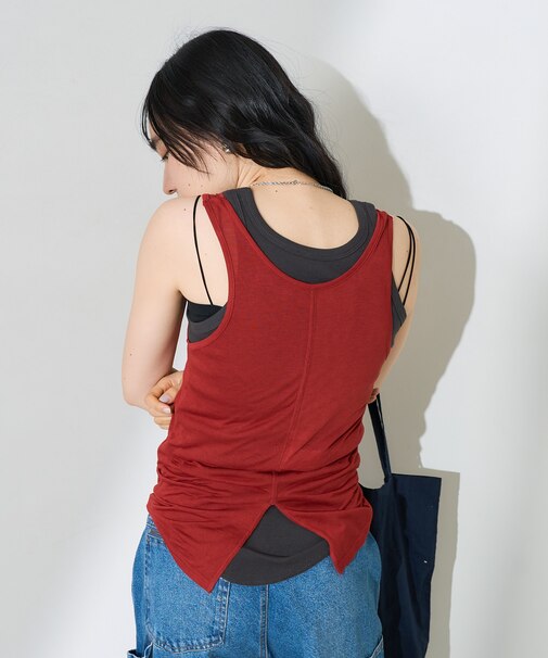 【セットアイテム】シアー セットタンクトップ/無地タンク