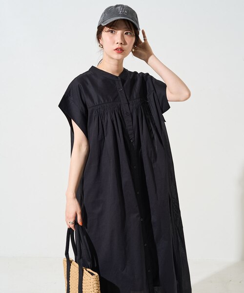 美品 ヌキテパ インド製　レース使いノースリーブワンピース B461 美品 ヌキテパ インド製 レース使いノースリーブワンピース B461