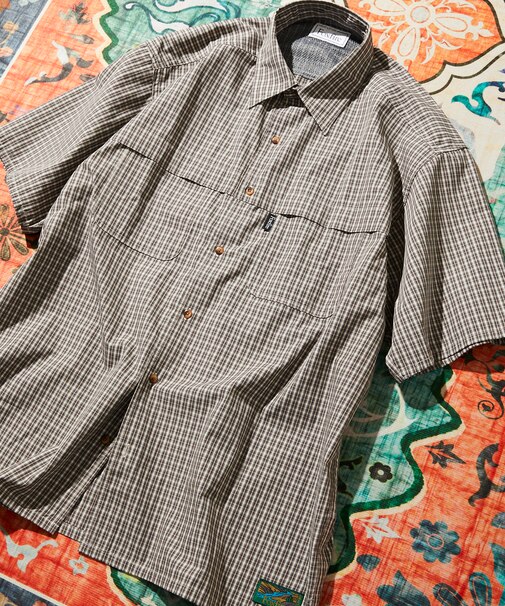 別注 フィッシングポケット チェックシャツ ショートスリーブ