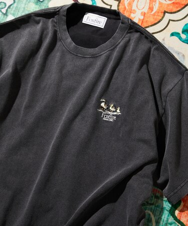 別注 パウダー加工 刺繍ロゴ ショートスリーブTシャツ