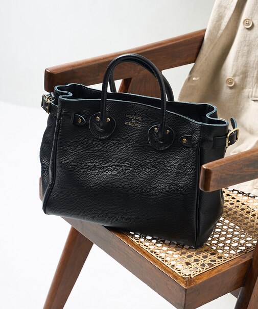 EMBOSSED LEATHER BELTED TOTE S/A4サイズ トートバッグ