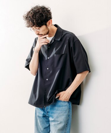 Reflax 機能性素材 リラックスフィット オープンカラーシャツ ショートスリーブ 【セットアップ対応】