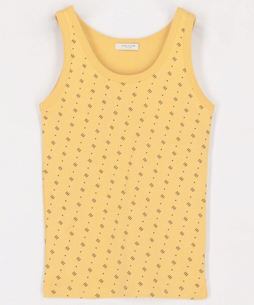 総柄フライスタンクトップ