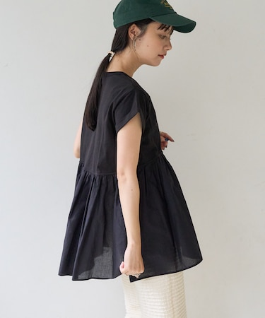 切替ギャザーTシャツ