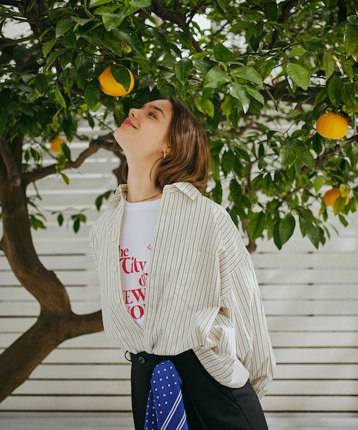 マルチストライプ ショートシャツ