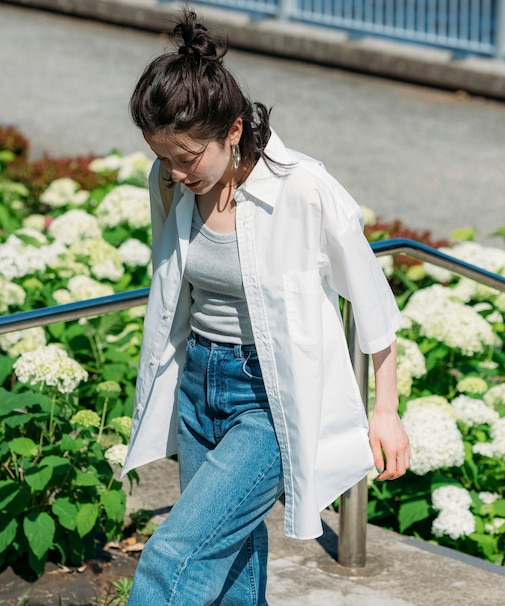 リラックスフィット タイプライター レギュラーカラーショートスリーブ シャツ