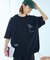 ビッグシルエット デザイン刺繍 ヘムコード クルーネック Tシャツ 【限定展開】