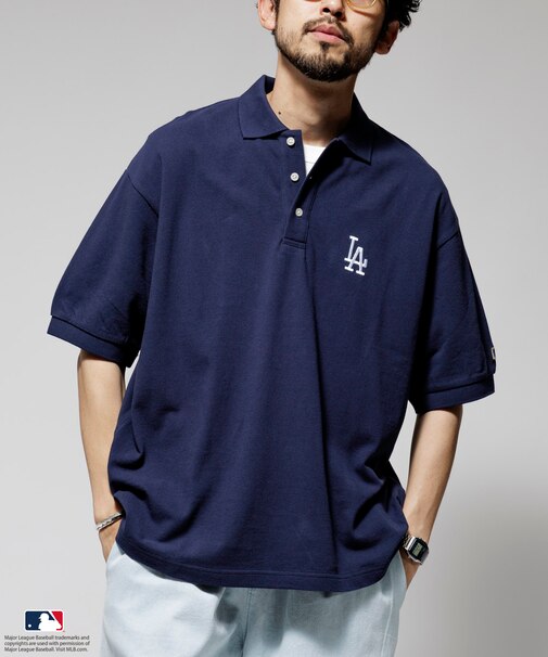 MLB メジャーリーグ ベースボール ワンポイントロゴ 半袖 ポロシャツ
