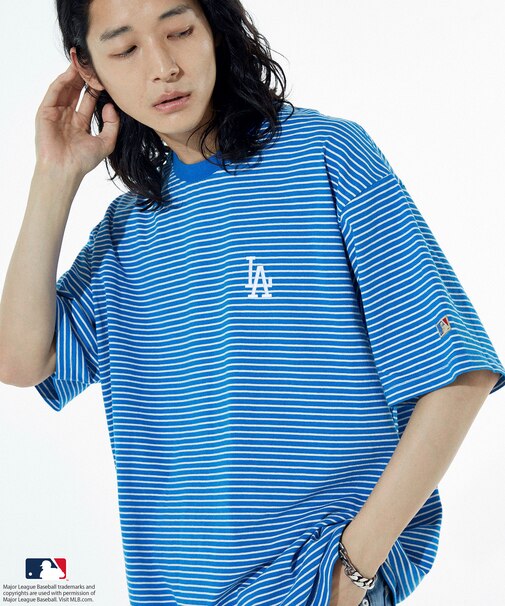 MLB メジャーリーグベースボール ピンボーダー 半袖Tシャツ