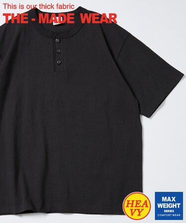 10.5オンス HEAVY WEIGHT ヘビーウェイト ヘンリーネック ショートスリーブTシャツ