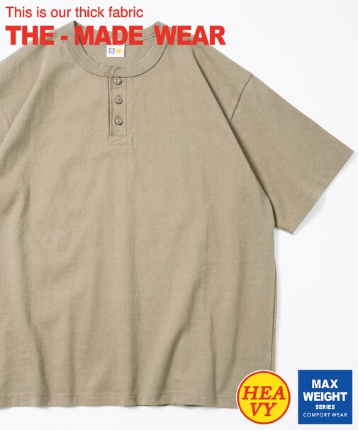 10.5オンス HEAVY WEIGHT ヘビーウェイト ヘンリーネック ショートスリーブTシャツ