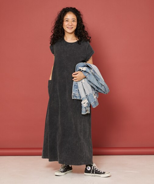 ケミカルウォッシュ カットワンピース