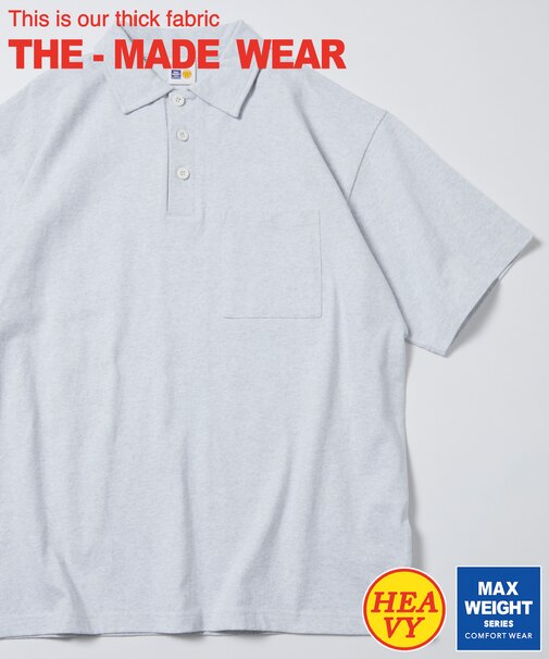 10.5オンス HEAVY WEIGHT ポロネック ショートスリーブTシャツ