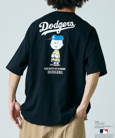 PEANUTS×MLB 別注 ビッグシルエット バックプリント Tシャツ / DODGERS 【限定展開】