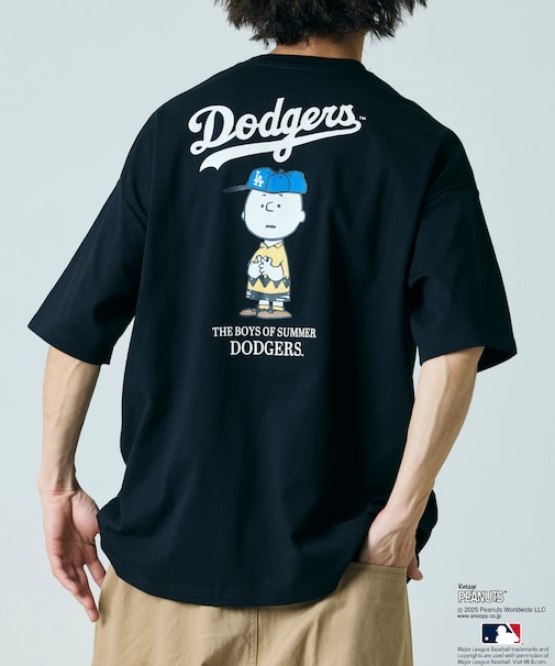 PEANUTS×MLB 別注 ビッグシルエット バックプリント Tシャツ / DODGERS 【限定展開】