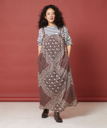 インド肩リボンエスニックキャミワンピース