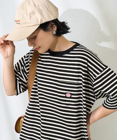 別注 マルチボーダーポケット付きTシャツ