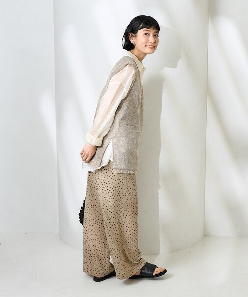 Vネック サマーツイード調ベスト