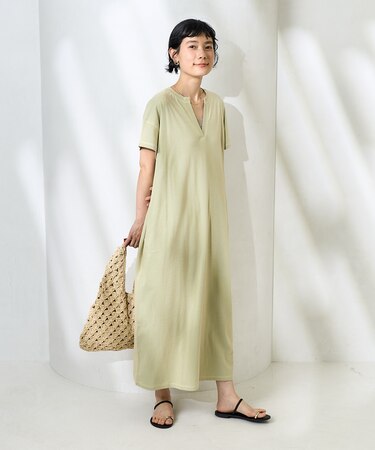 ＜接触冷感＞メランジスキッパーワンピース