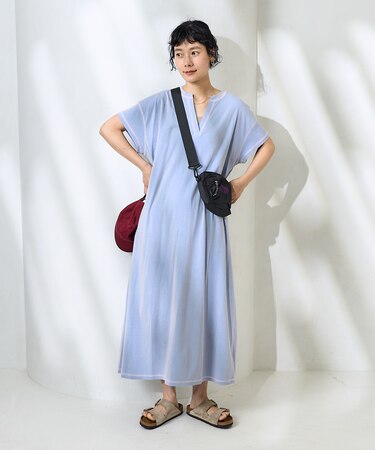 ＜接触冷感＞メランジスキッパーワンピース