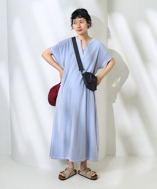 ＜接触冷感＞メランジスキッパーワンピース