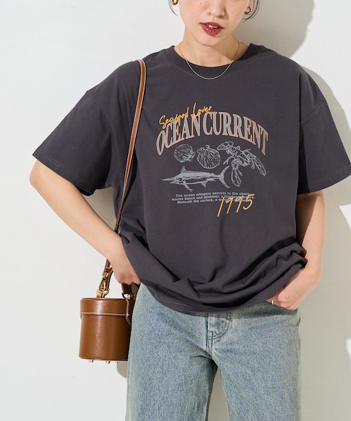 SEAFOOD プリント 半袖 Tシャツ【限定展開】