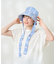 幾何学柄紐付きハット
