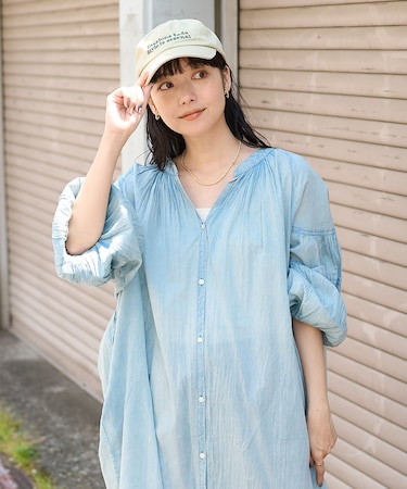 インド カラー加工 シャツワンピース