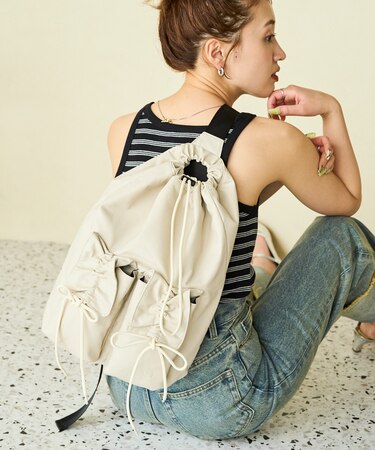 ector ギャザー リボン ワンショルダー バッグ【限定展開】