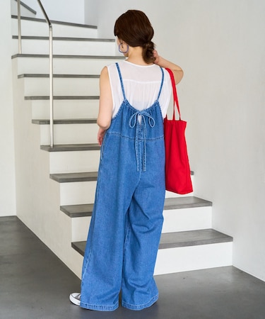 紐 デニム サロペット【限定展開】