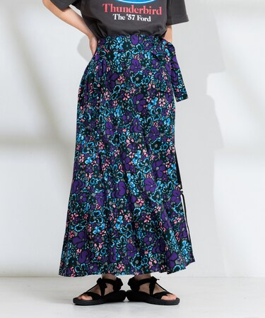 インド バティック調巻きスカート