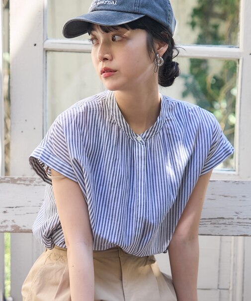 インドボイル フレンチスリーブブラウス