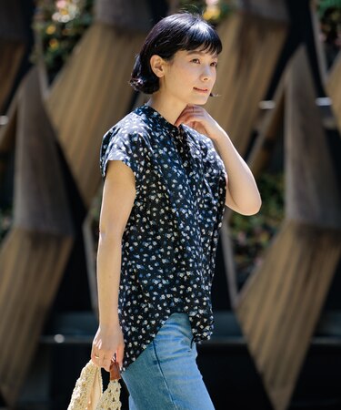 インドボイル フレンチスリーブブラウス