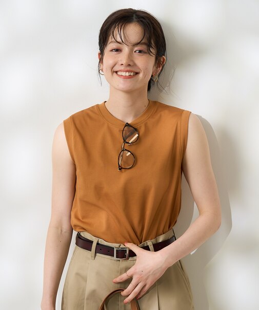 <UVカット/接触冷感>COOLPASS コンパクトノースリーブTシャツ