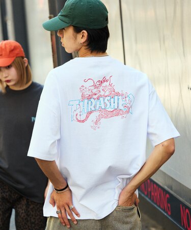 THRASHER×FREAK'S STORE 別注 ビッグシルエット バックプリント Tシャツ / DRAGON 【限定展開】
