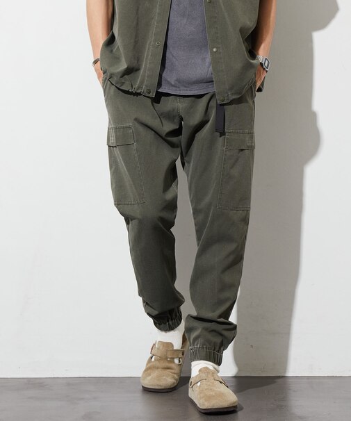 AIR TECH BREATH メッシュ ピグメント加工 テーパードジョガーパンツ 【セットアップ対応】