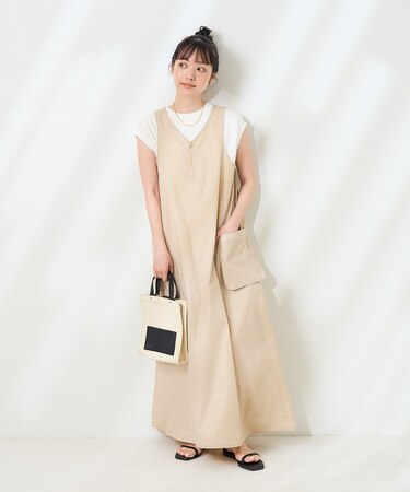 別注 ZERO-TEX Vネックフレアシップワンピース