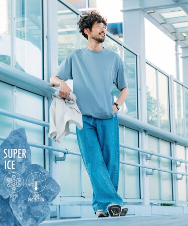 SUPER ICE スピンドル クルーネックTシャツ【接触冷感】