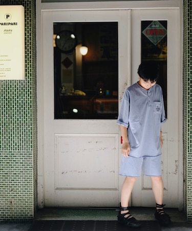 別注 オールナイトサウナ KANNAIGI パウダー加工裏毛セットアップ ナップサック付き