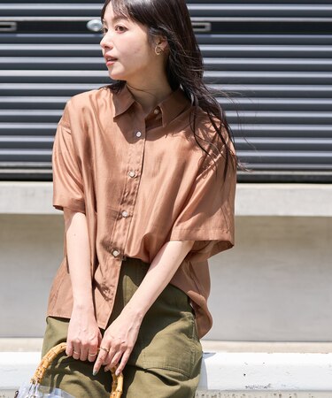 サマー シアー ショート半袖シャツ