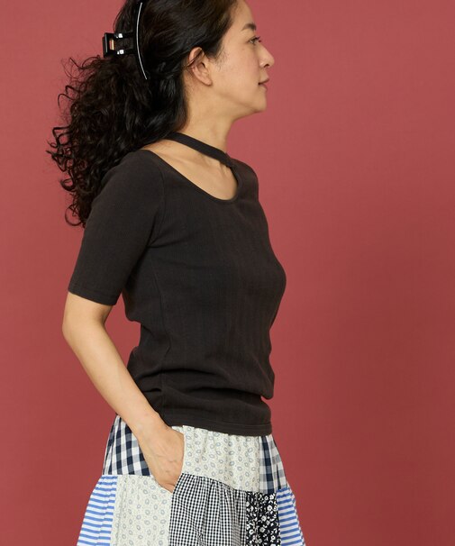 アイレットフライス変形Tシャツ