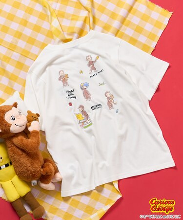 「おさるのジョージ」 バックプリントTシャツ