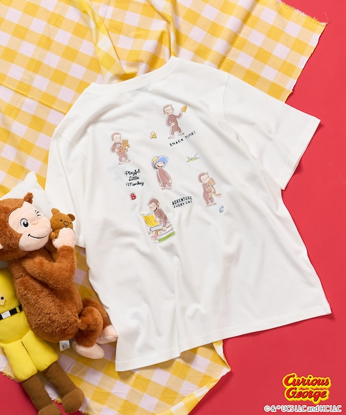 「おさるのジョージ」 バックプリントTシャツ