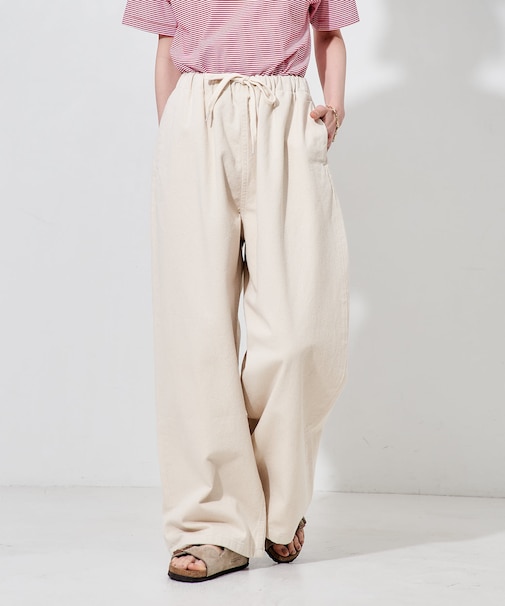 <新色追加><低身長サイズあり>ウォッシュ加工 イージーデニムパンツ