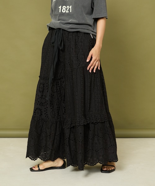 レース ティアード ギャザー パンツ｜フリークスストアの通販｜&mall
